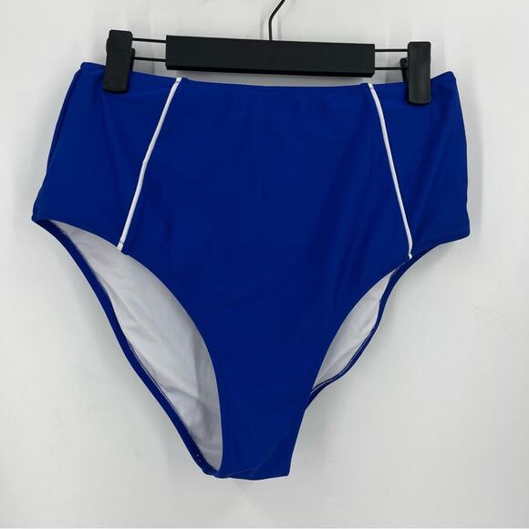 New to Posh C 🔆| Cupshe High Rise Bikini Bottoms in Blue NWT XL - Picture 1 of 6